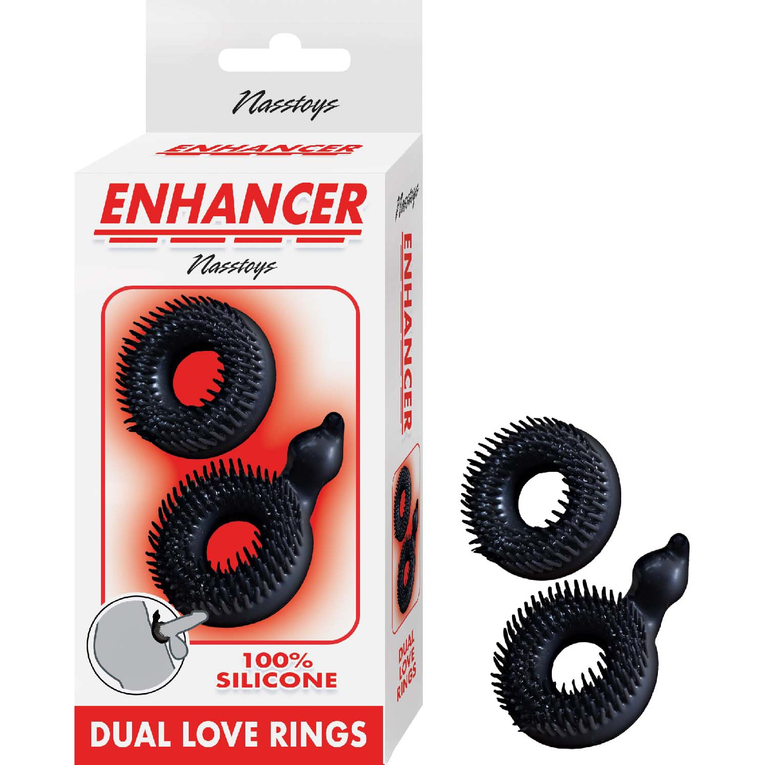 ENHANCER DUAL LOVE RINGS-BLACK