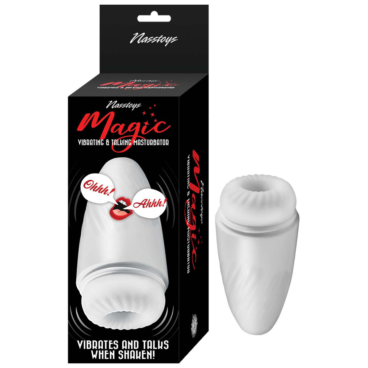 MAGIC VIBRATING & TALKING MASTURBATOR-WHITE