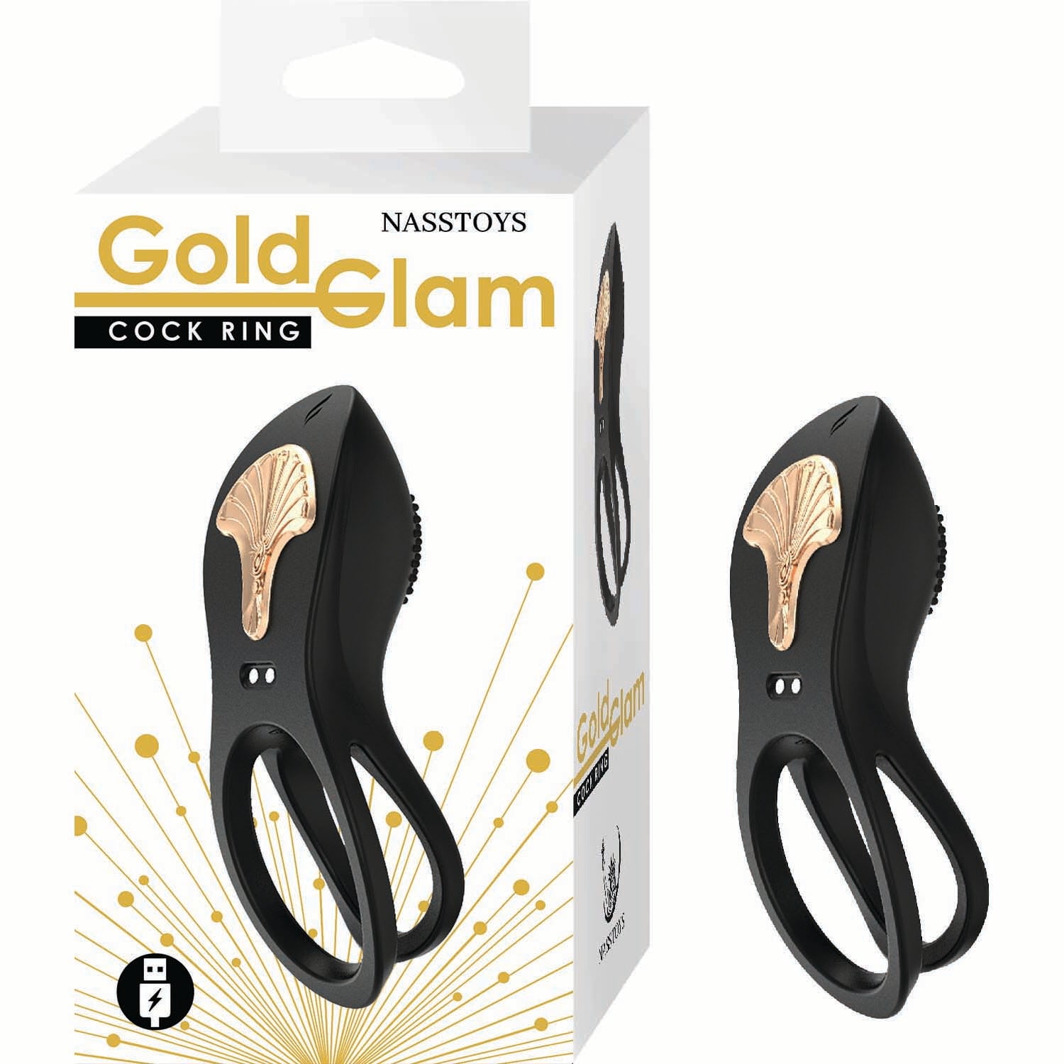 GOLD GLAM COCKRING-BLACK