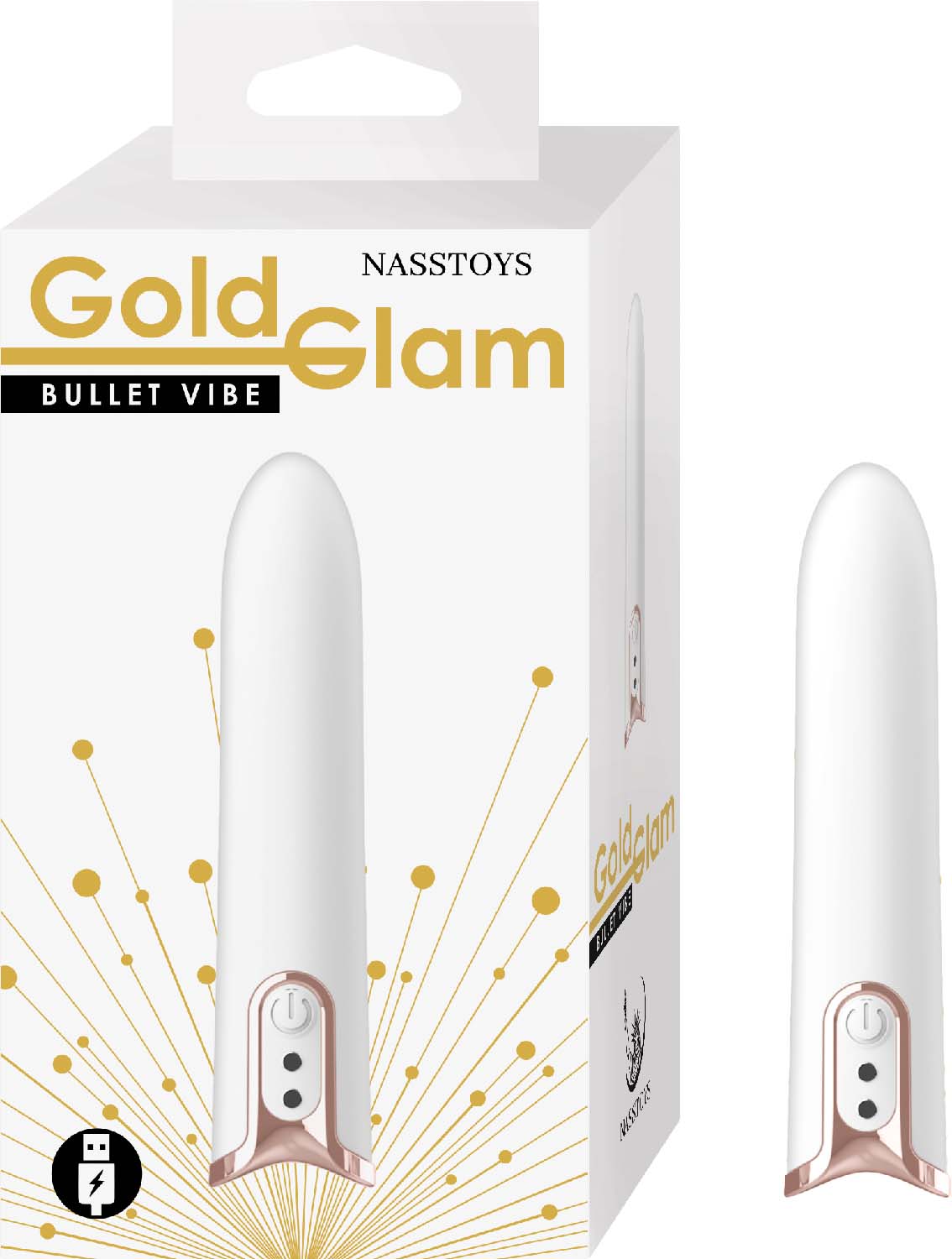 GOLD GLAM BULLET VIBE-WHITE