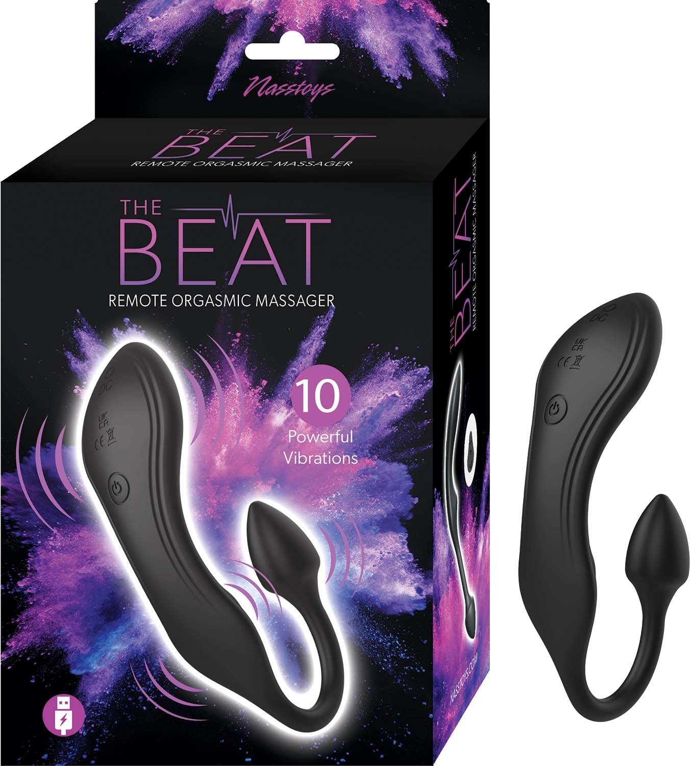 THE BEAT REMOTE ORGASMIC MASSAGER-BLACK