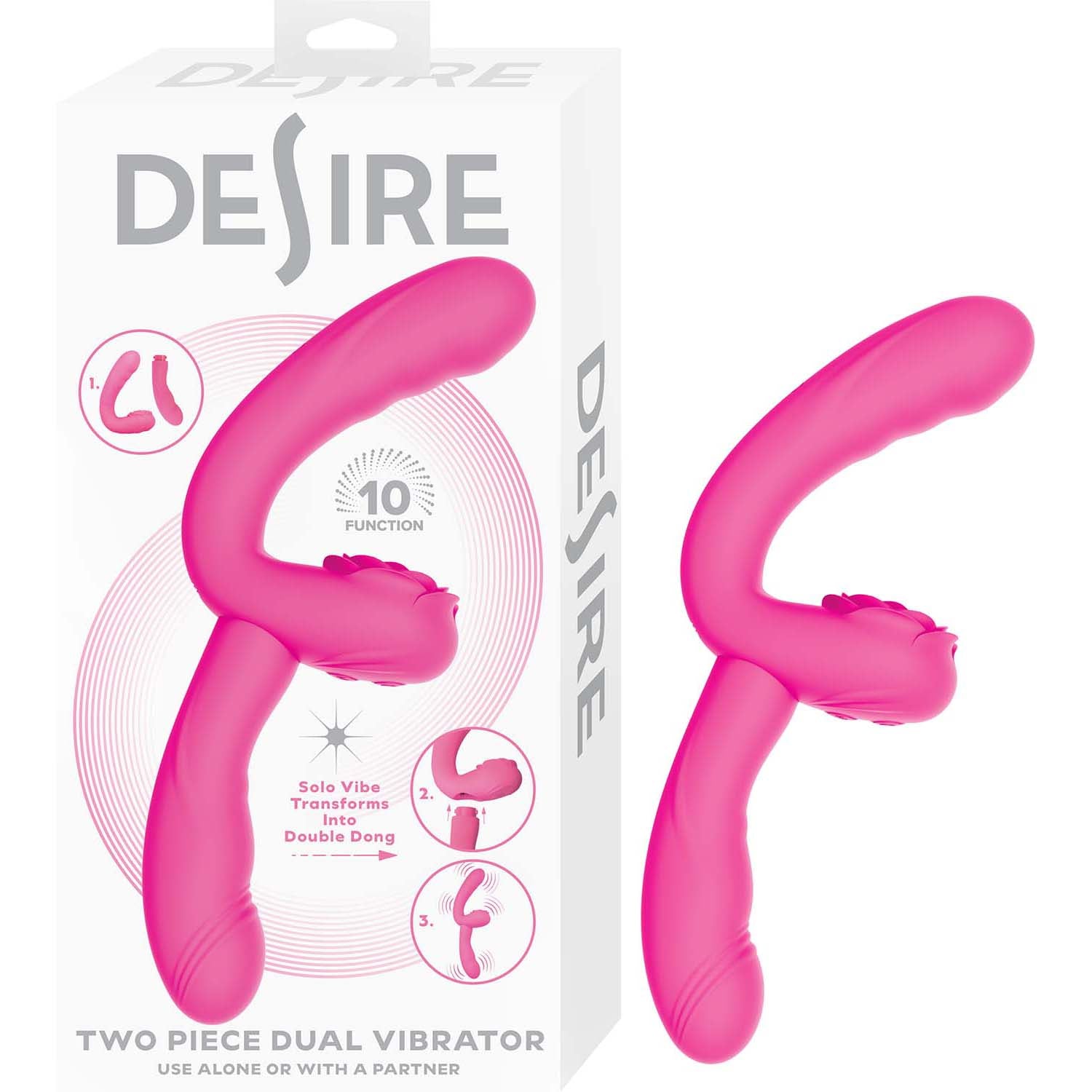 DESIRE 2 PIECE DUAL VIBRATOR-PINK
