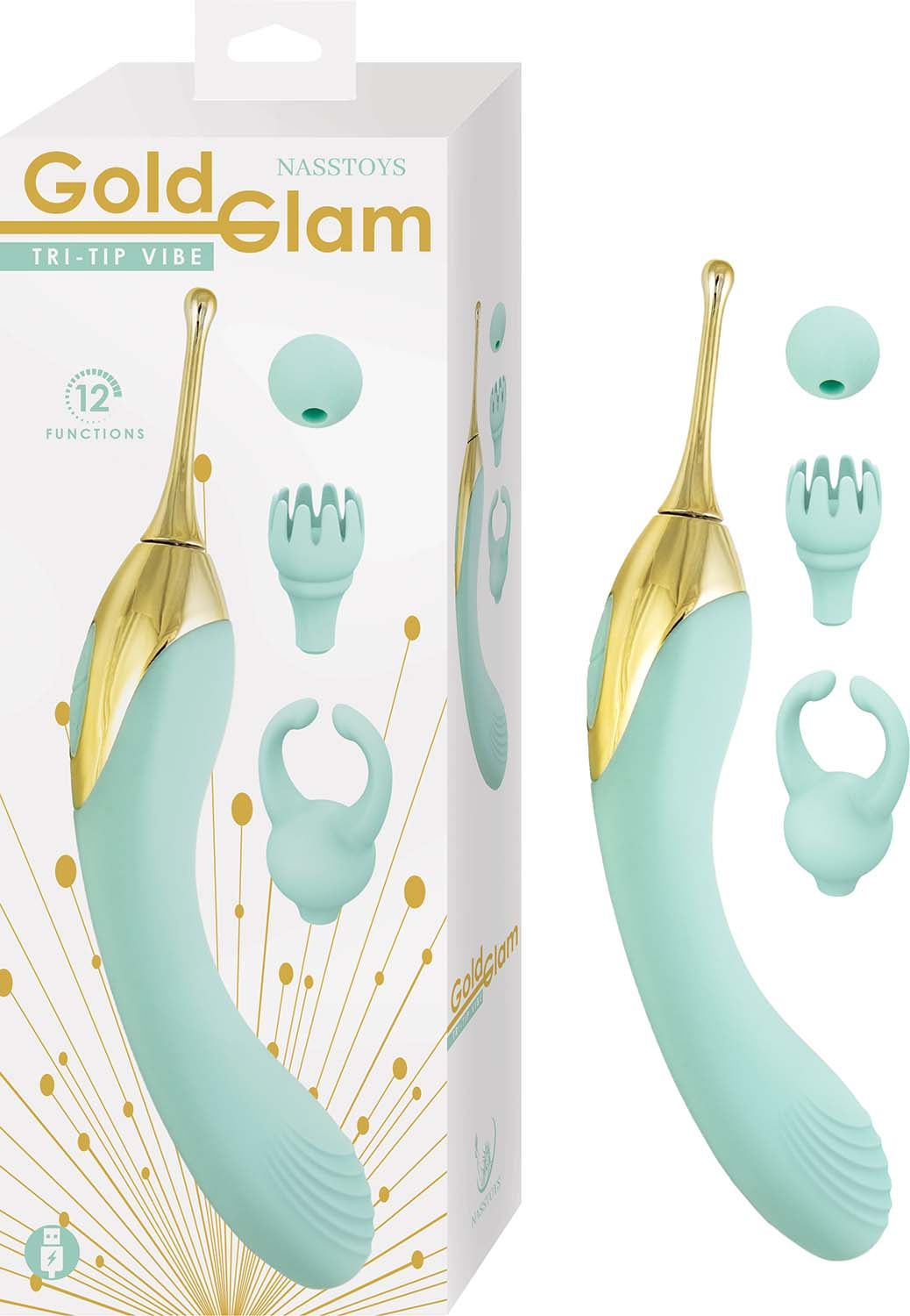 GOLD GLAM TRI-TIP VIBE-AQUA