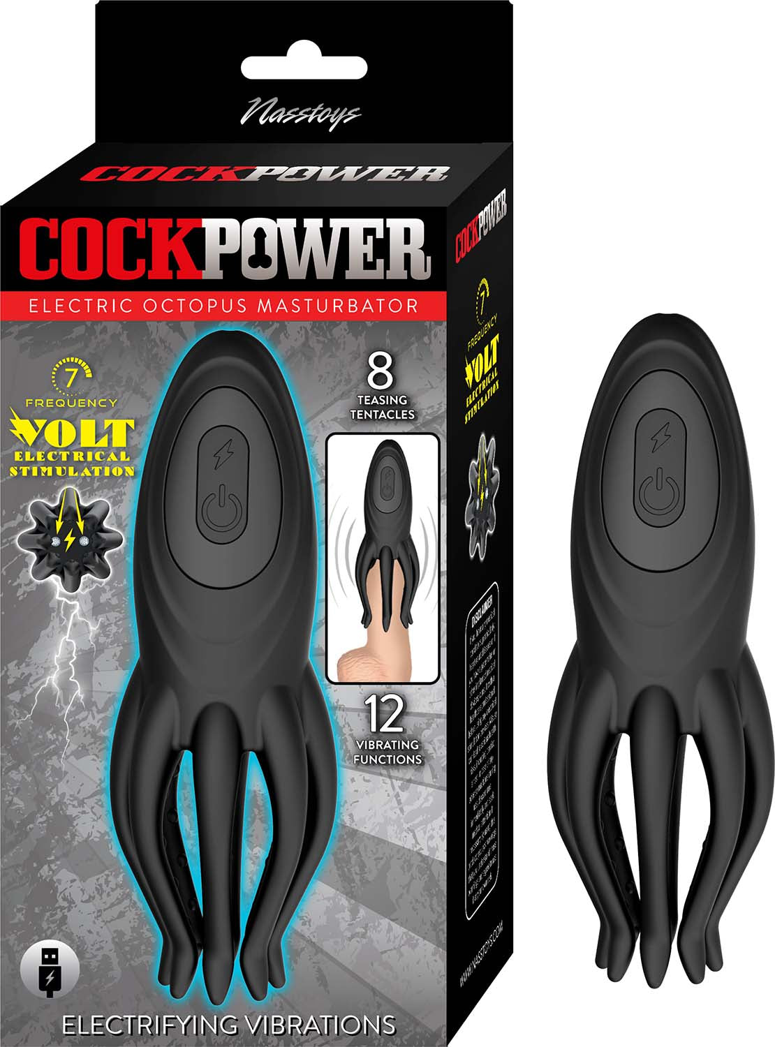 COCKPOWER ELECTRIC OCTOPUS MASTURBATOR-BLACK