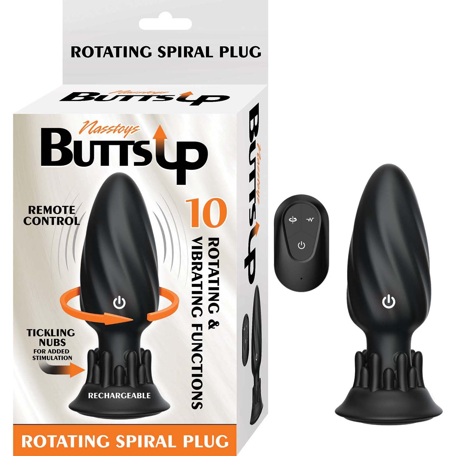 BUTTS UP ROTATING SPIRAL PLUG-BLACK
