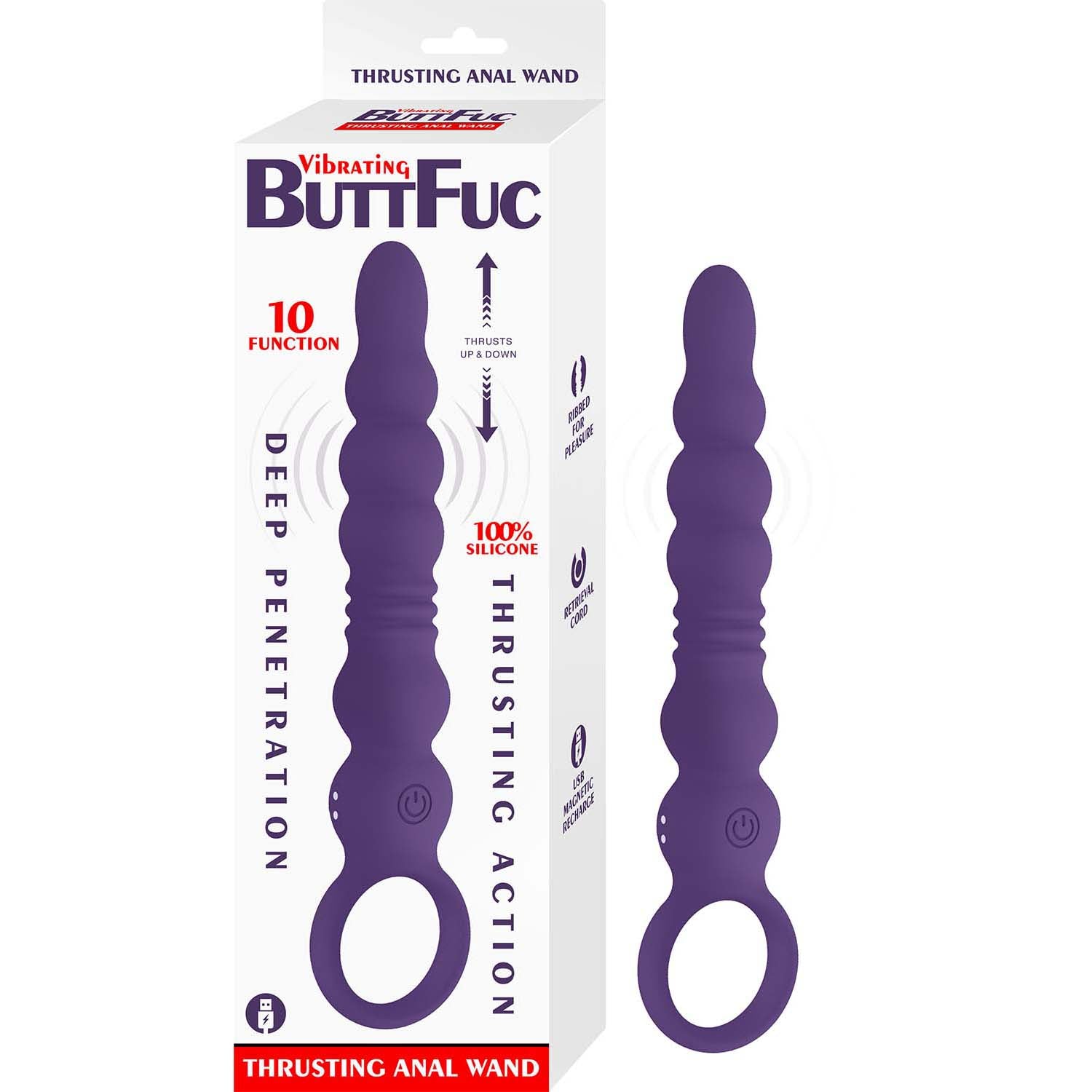 VIBRATING BUTTFUC THRUSTING ANAL WAND-PURPLE