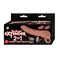 THE GREAT EXTENDER 2 IN 1 7" EXTENDER & MASTURBATOR-BROWN