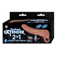 THE GREAT EXTENDER 2 IN 1 8" EXTENDER & MASTURBATOR-BROWN